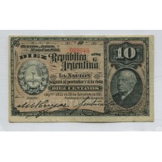 ARGENTINA COL. 040 BILLETE DE $ 0,10 FRACCIONARIO AÑO 1892